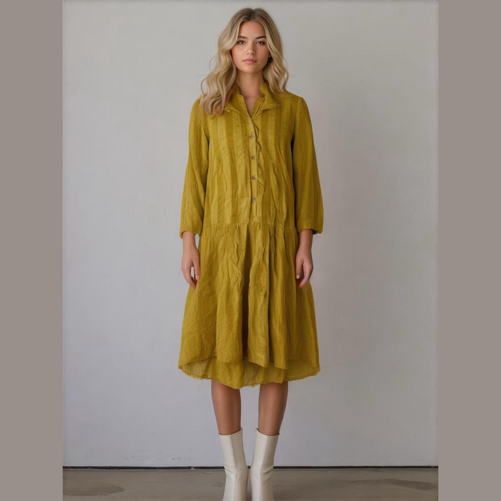 Brass & Roe Yellow Long Sleeve Dress Small